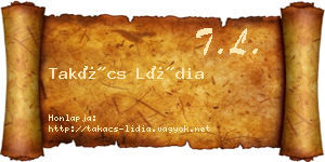 Takács Lídia névjegykártya